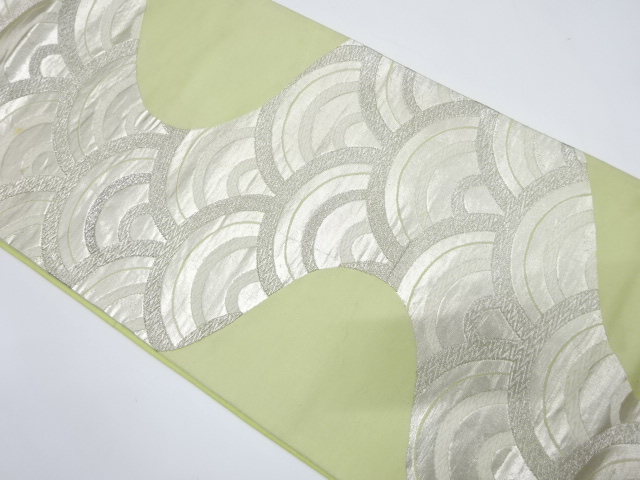 JAPANESE KIMONO / ANTIQUE FUKURO OBI / SILK / WOVEN SEIGAIHA